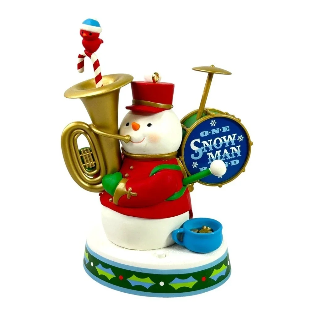 Hallmark ONE SNOWMAN BAND Magic Keepsake Ornament with Sound & Motion 2013 Box - Picture 3 of 15